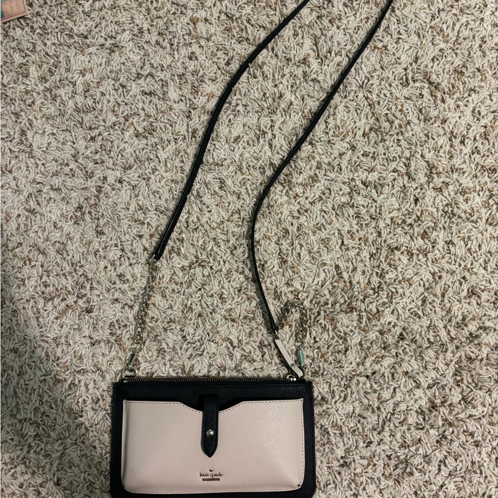 Kate Spade Cream and Black Crossbody Bag Sleek Design